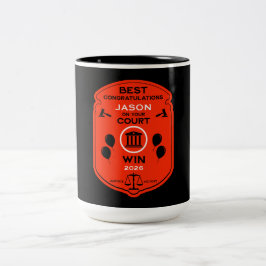 Caneca De Café Em Dois Tons Presente de Celebração da Vitória da Lei