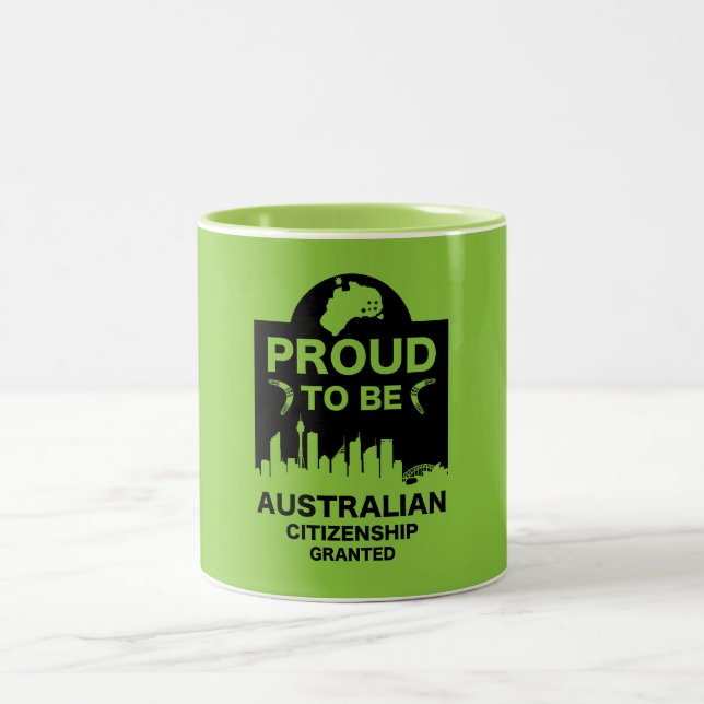 Caneca De Café Em Dois Tons Presente de cidadania australiana (Centro)