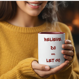 Caneca De Café Em Dois Tons Presente de Citação Motivacional Personalizada par