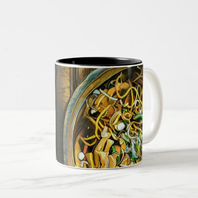 Caneca De Café Em Dois Tons Presente de Comidas japonesas (Frente Esquerda)