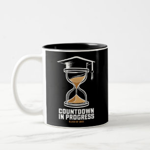 Caneca De Café Em Dois Tons Presente de Contagem Regressiva para Formatura da 