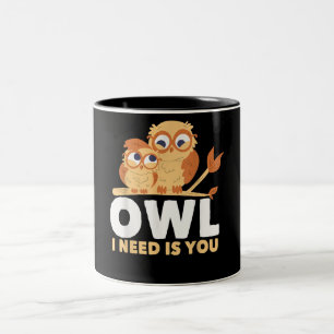 Caneca De Café Em Dois Tons Presente de coruja Amantes de aves de coruja Exce