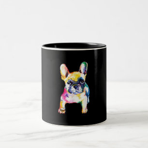 Caneca De Café Em Dois Tons Presente de Desenho de Aquarela Original para Bull