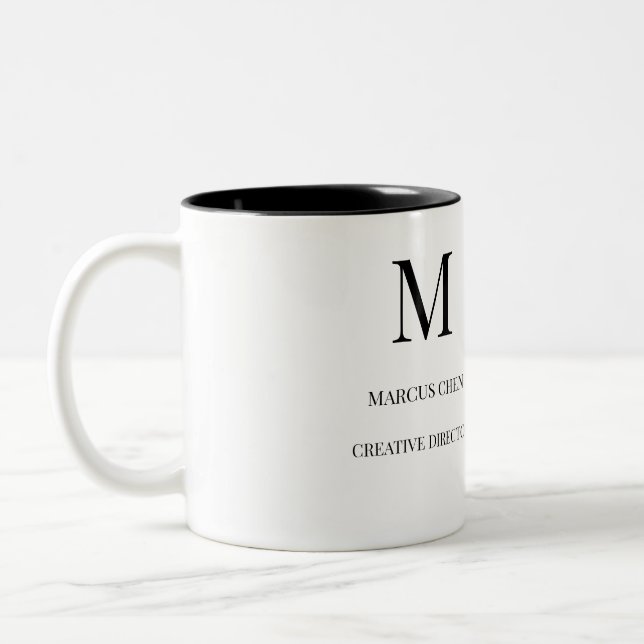 Caneca De Café Em Dois Tons Presente de Escritório com Nome Personalizado (Esquerda)