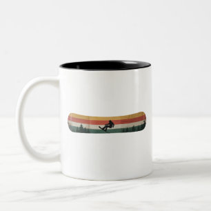 Caneca De Café Em Dois Tons Presente de Esportes de Inverno Retro para Snowboa