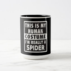 Caneca De Café Em Dois Tons Presente de fantasia de aranha no Halloween