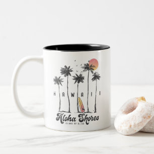 Caneca De Café Em Dois Tons Presente de Férias de Verão do Surfer de Praia do