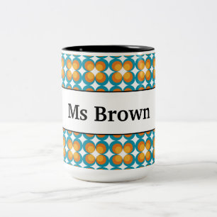 Caneca De Café Em Dois Tons Presente de Fim de Ano para Professor Flores Retrô