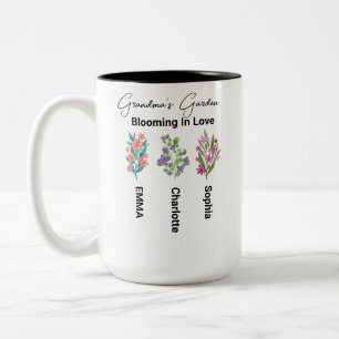 Caneca De Café Em Dois Tons Presente de Flor de Nascimento Personalizado, Jard
