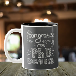 Caneca De Café Em Dois Tons presente de formatura de doutorado defesa de tese