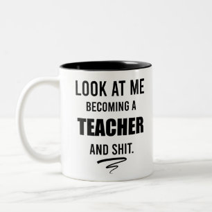Caneca De Café Em Dois Tons Presente de Formatura de Professor Camiseta Divert