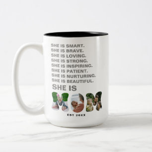 Caneca De Café Em Dois Tons Presente de foto com Afirmação Personalizada para