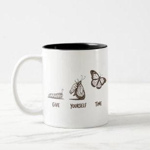 Caneca De Café Em Dois Tons Presente de Frase Inspiradora Saúde Mental Motivac