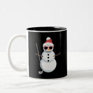 Caneca De Café Em Dois Tons Presente de Golfe de Natal Bola de Golfe Homem de