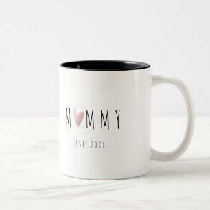 Caneca De Café Em Dois Tons Presente de gravidez de Mamães minimalista feliz