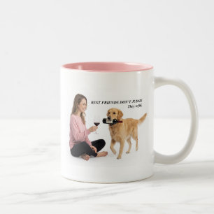 Caneca De Café Em Dois Tons Presente de Humor de Vinho Golden Retriever
