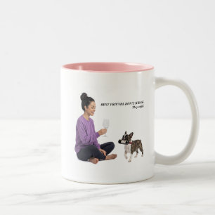 Caneca De Café Em Dois Tons Presente de Humor de Vinho para Bulldog Francês
