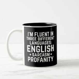 Caneca De Café Em Dois Tons Presente de Humor Engraçado Fluente em Inglês Prof
