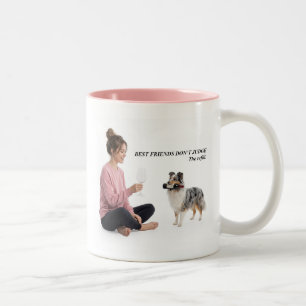 Caneca De Café Em Dois Tons Presente de Humor Vinho Sheltie Blue Merle