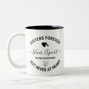 Caneca De Café Em Dois Tons Presente de Irmã Presente de Irmã à Distância