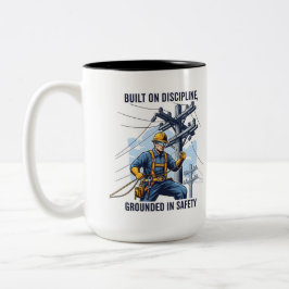 Caneca De Café Em Dois Tons Presente de Lineman de Utilidade Profissional