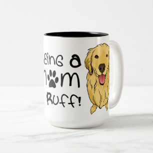 Caneca De Café Em Dois Tons Presente de Mãe de Cachorro Bonito Golden Retrieve
