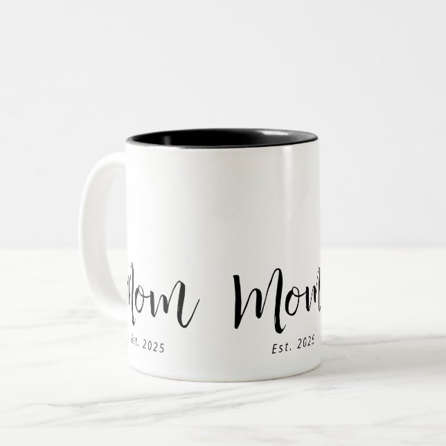 Caneca De Café Em Dois Tons Presente de Mãe Estabelecida Nova (Frente Esquerda)