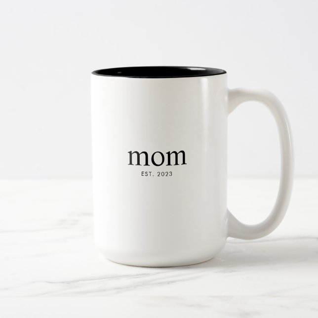 Caneca De Café Em Dois Tons Presente de Mãe Estabelecida Nova Mãe (Direita)