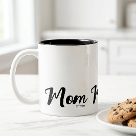 Caneca De Café Em Dois Tons Presente de Mãe Estabelecida Nova Mãe
