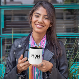 Caneca De Café Em Dois Tons Presente de Mãe Estabelecida Nova Mãe