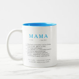 Caneca De Café Em Dois Tons Presente de Mãe polonês - Azul de Definição MAMA