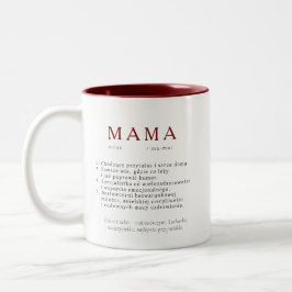 Caneca De Café Em Dois Tons Presente de Mãe polonês - Castanho de Definição MA