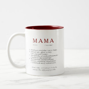 Caneca De Café Em Dois Tons Presente de Mãe Polonês - Marrom de Definição Enor