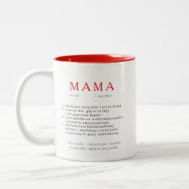 Caneca De Café Em Dois Tons Presente de Mãe Polonês - Vermelho de Definição MA