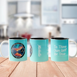 Caneca De Café Em Dois Tons Presente de Marco Personalizado - Aniversário de S