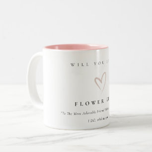 Caneca De Café Em Dois Tons Presente de Menina Simples e Moderna Flor de Coraç