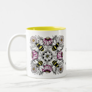 Caneca De Café Em Dois Tons Presente de Mindfulness Personalizado com Abelha D