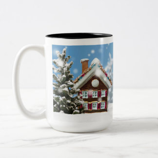 Caneca De Café Em Dois Tons presente de Natal