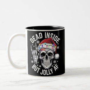 Caneca De Café Em Dois Tons Presente de Natal Esqueleto Morto por Dentro Mas M