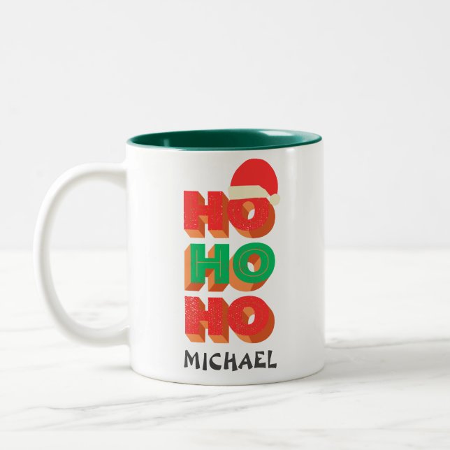 Caneca De Café Em Dois Tons presente de natal para pai/marido, nome personaliz (Esquerda)