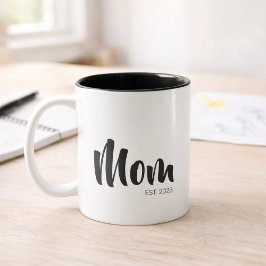 Caneca De Café Em Dois Tons Presente de Nova Mãe Estabelecida