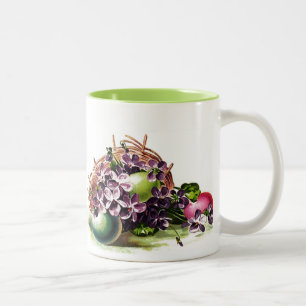 Caneca De Café Em Dois Tons Presente de Ovos de Páscoa Vintage