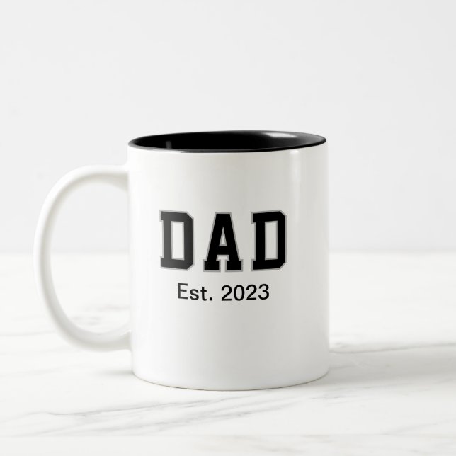 Caneca De Café Em Dois Tons Presente de Pai Veterano Estabelecido (Esquerda)