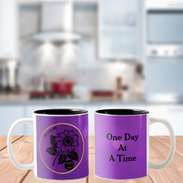 Caneca De Café Em Dois Tons Presente de Sobriedade Personalizada da Flor Elega