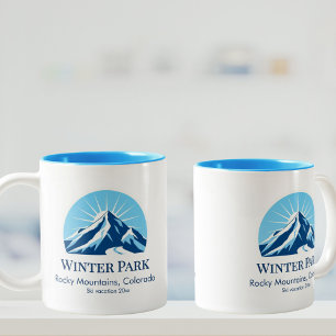 Caneca De Café Em Dois Tons Presente de souvenir da estação de esqui Winter Pa