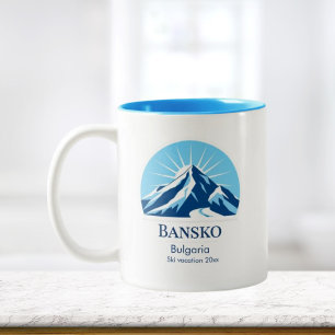 Caneca De Café Em Dois Tons Presente de souvenir do resort de esqui da Bulgári