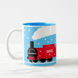 Caneca De Café Em Dois Tons presente de trem de Natal
