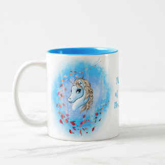 Caneca De Café Em Dois Tons Presente de Unicorn Mug - Pensamento de inverno