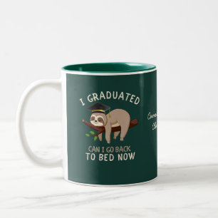 Caneca De Café Em Dois Tons Presente de Volta à Cama de Formatura de Preguiça