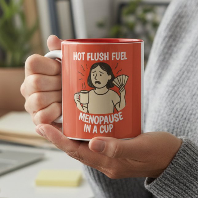 Caneca De Café Em Dois Tons Presente Divertido para a Menopausa para Mulheres  (Criador carregado)